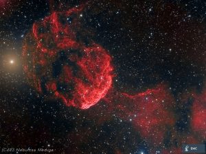 C443 Nebulosa Medusa Telescopio remoto Skygems Veloce 200 situado en Nerpio (Albacete) L: 20 x 120s Ha: 12 x 300s R, G, B 10 x 120s con cada filtro. Todo en Bin 1x1
